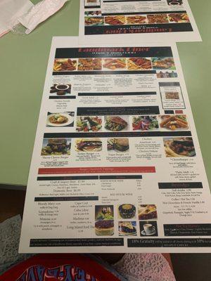 dinner menu