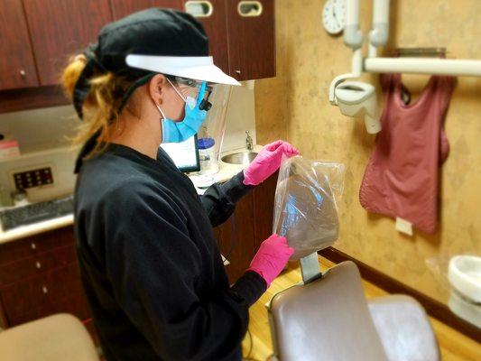 Dental staff continues to do their part, extra PPE has been added to help ensure all are comfortable visiting the practice.