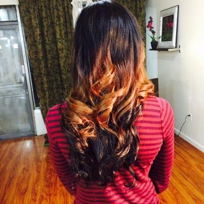 Haircare, extension installation and ombre color process by Expert Stylist Tiffany ( IG:NoStyle2Tuff)