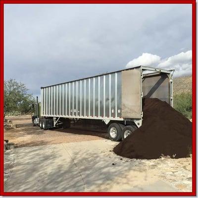 Tank's Organic Compost can be delivered to you by the truckload--no load too big or too small.