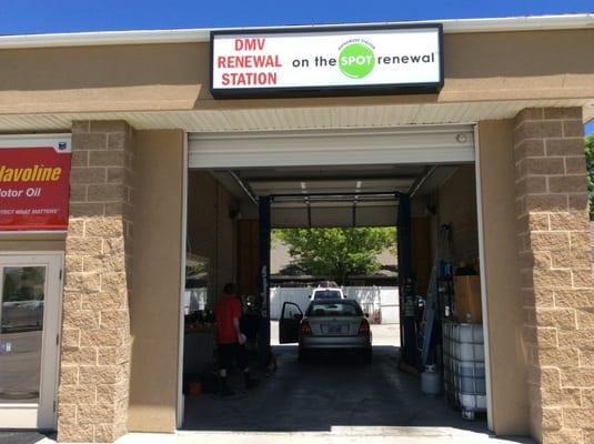 Emissions and Safety Inspection Bay, and Buster on his way to inspect another vehicle!!