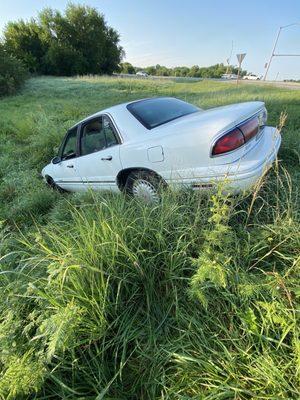 Car in ditch