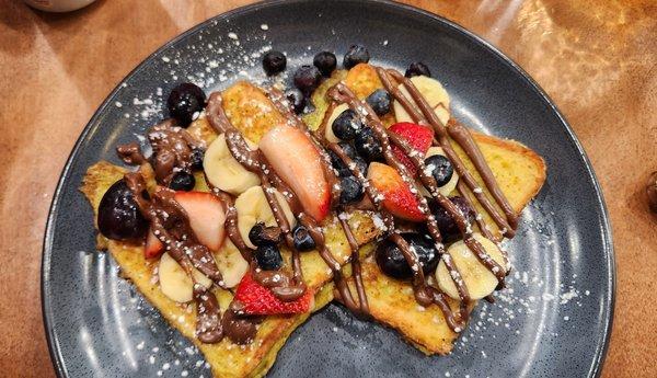 The Darwin - French toast with fruit, walnuts and Nutella.