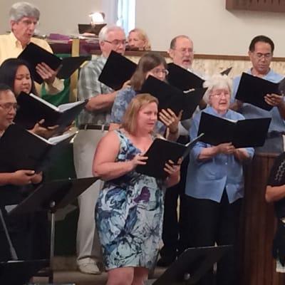 The Choir sings during 10:30 worship most Sundays.