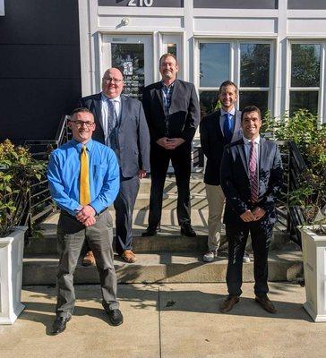 Attorneys of Schiller Law Office from left to right:  Nicholas Bourff, Jonathon Welling, Patrick Midla, Nathaniel Walden, Matthew Kavanagh