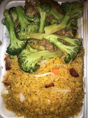 Beef & Broccoli with House Special fried rice