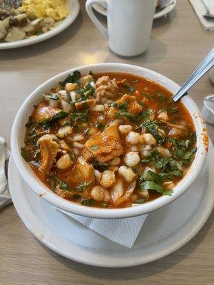 Menudo. The closest to homemade I have had. Always have had a delicious bowl here.