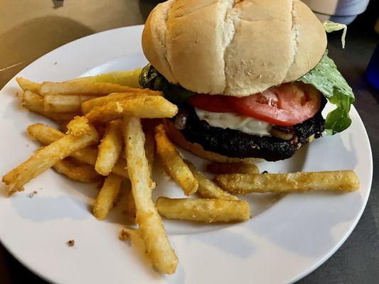 Veggie burger with cheese