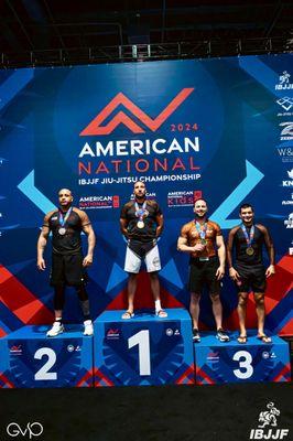 Coach/Owner Anthony Misitano taking double Gold at IBJJF Nationals in Las Vegas in July 2024