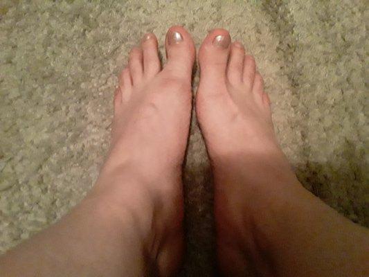 Silver polish pedicure