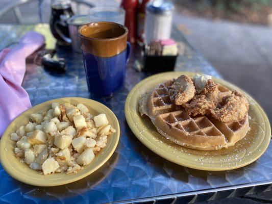 Chicken and waffles