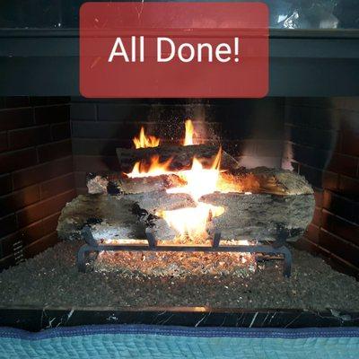 After Gas Log Fireplace Service