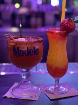 Michelada and Mango boba drink