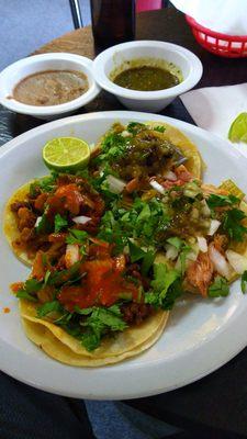 Chicken and Al Pastor tacos