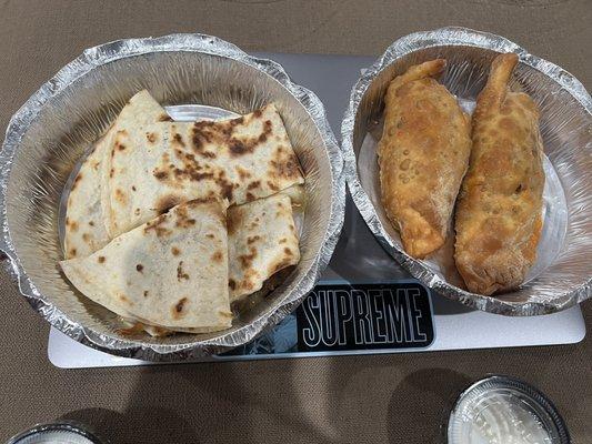 Chicken Quesadilla & Chicken Empanada