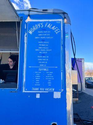 Menu/Falafel Truck