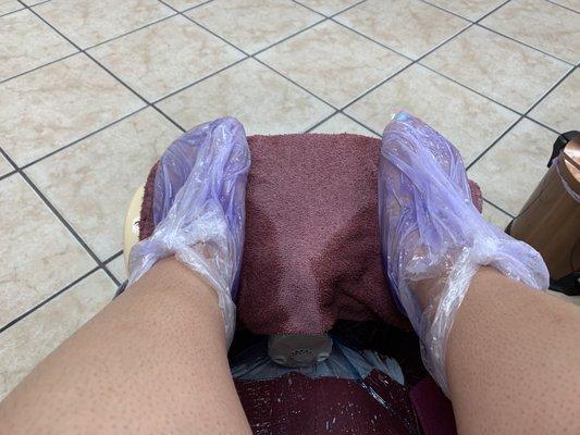 Hot wax to keep my feet smooth