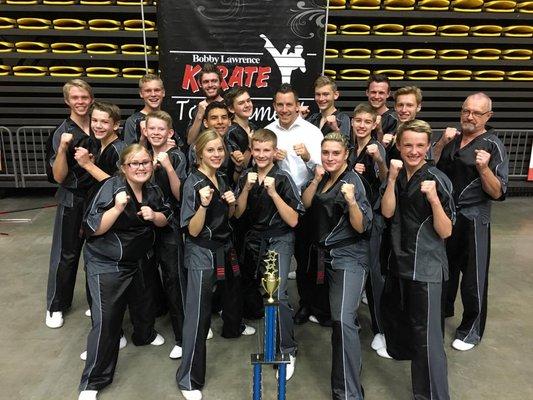 S.T.O.R.M. Demonstration team with their 1st place trophy at the BLK Tournament