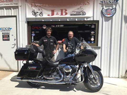 This is my Road Glide after repaired by Bruce and John. Great job