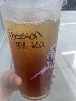 Passion fruit ice tea -  a little sweet but very tasty!