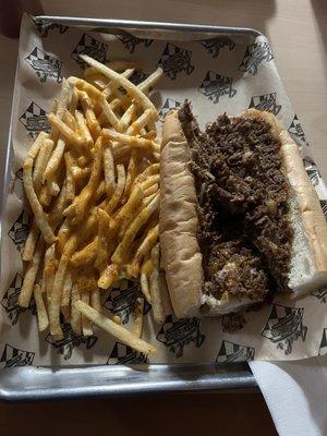 6" #2 Philly Cheesesteak and Cajun cheese fries