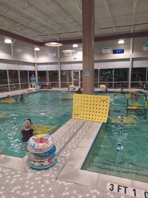 They have a u-shaped pool divided up into different training blocks