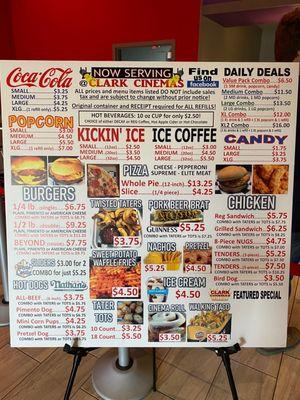 Menu with Prices