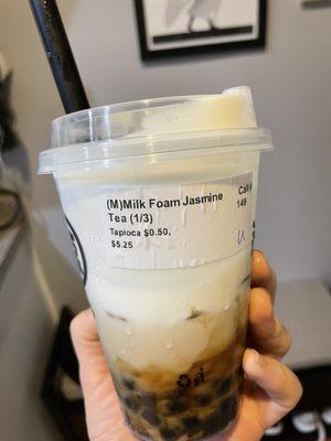 Milk Foam Jasmine Tea