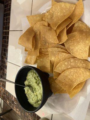 Made to order chips and side guacamole