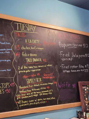 Tuesdays specials