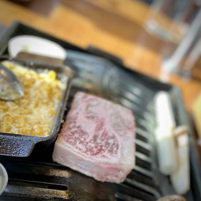 Wagyu ribeye & cheesy corn