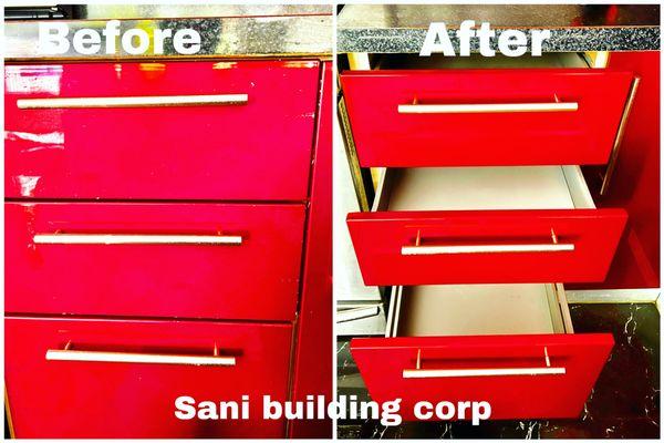 Kitchen cabinet damage repair reface