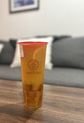 Cold Orange Mountain Tea with Aiyu Jelly