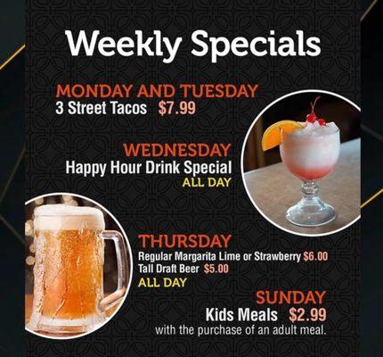 Weekly specials! Check them out