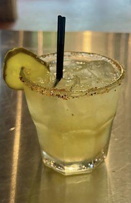 PickleRita $8.00 Tequila Triple Sec Boars Head Pickle Juice Lime  Dash of Cayenne