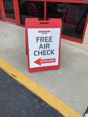 Get your tire pressure checked for free!