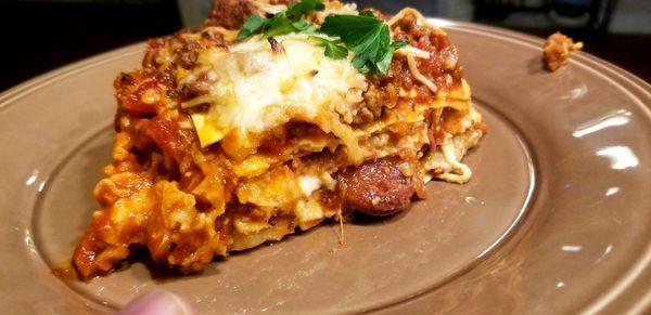 BBQ Lasagna Special that we offer at catering events and as an occasional dinner special