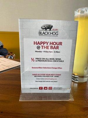 Happy hour specials