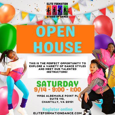 Join Us for Open House to try our dance classes and see our new location.  RSVP via website.