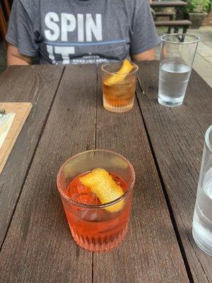 Negroni and old fashioned