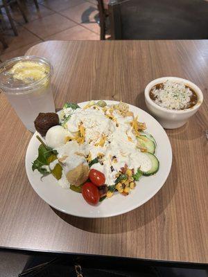 Soup and salad bar. (Gumbo soup)