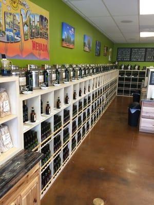 When you first walk in, all the olive oils!