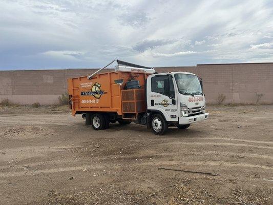 Junk Removal on a rare cloudy day in Phoenix