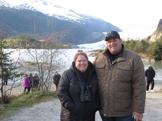 At Mendenhall Glacier which we would have missed if not for unplugged!