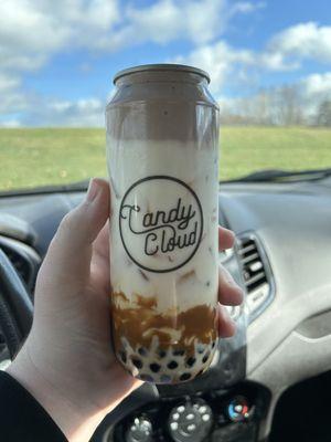 Brown butter cookie latte w/ regular tapioca