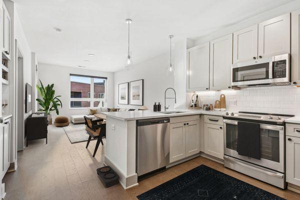 Bright open kitchen spaces invite you home.