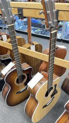 Great selection of Taylor and Martin Guitars that won't break the bank.