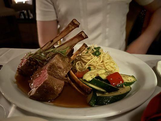 Special menu item: tender lamb rack with delectable glaze