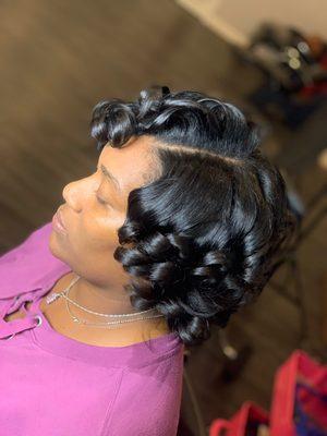 Silk Press and Curl the M Woodard way