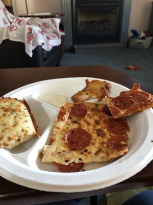 Pizza Italian bread and wings